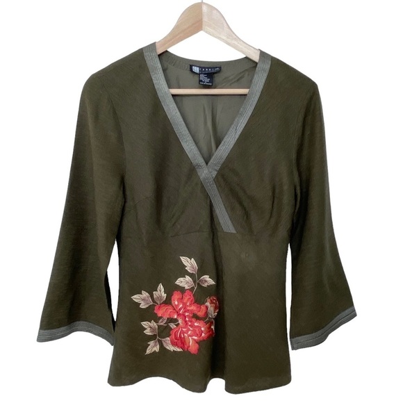 Carole Little Tops - Vintage Carole Little Embroidered Silk Tunic Top